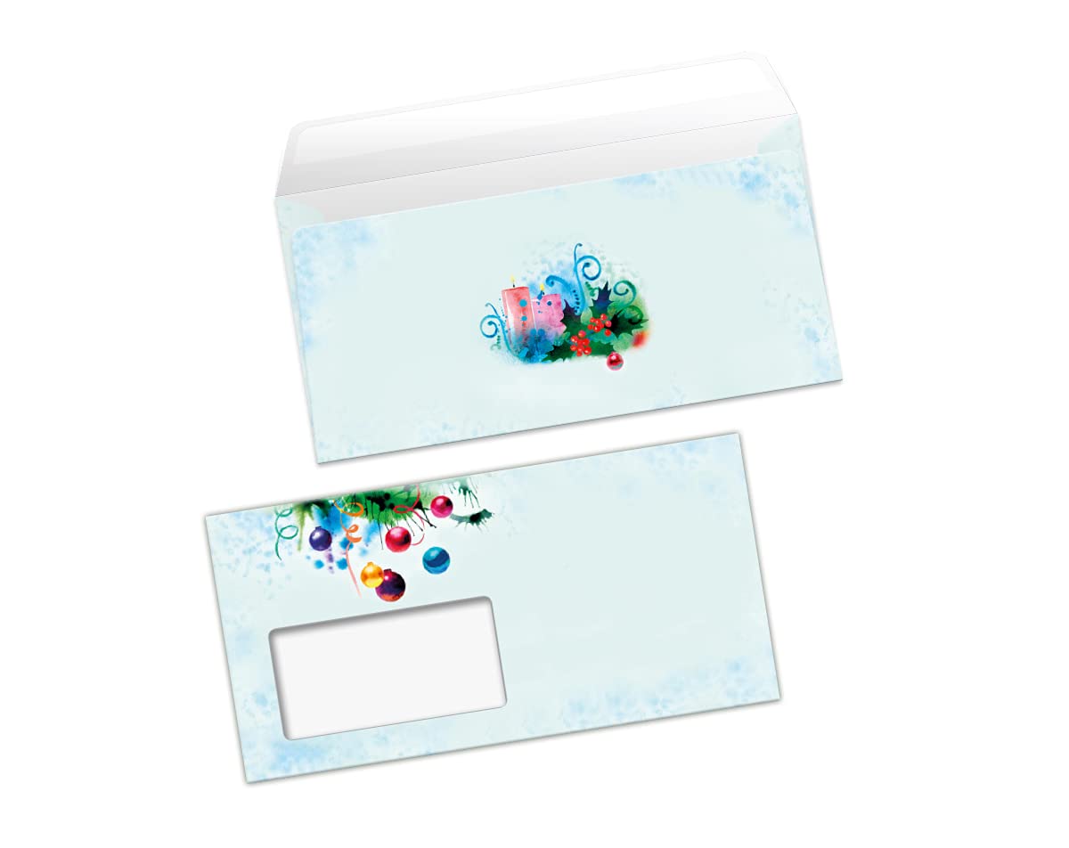 Briefpapier Weihnachten Weihnachtsbriefpapier mit Umschlag Umschlägen mit Fenster Weihnachtspapier A4 für Kunden (250 Blätter + 250 Umschläge)
