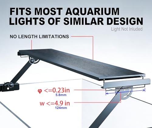 Image of Metal Aquarium Light Riser Clamp, 2Pcs | Full Metal, Fits Rim Up to 0.9 inch, Max 4.9 inch Wide Light, 0-6.5 inch Adjustable Height