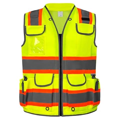 HYCOPROT Reflective Safety Vest High Visibility Heavy Duty Construction Vest with Padded Neck,Meets ANSI/ISEA Standard Cover