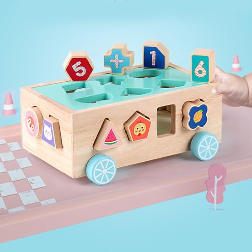 Bloc de Construction en Bois Sensoriel à Offrir : Premier Jeu d'Éveil Formes et Chiffres