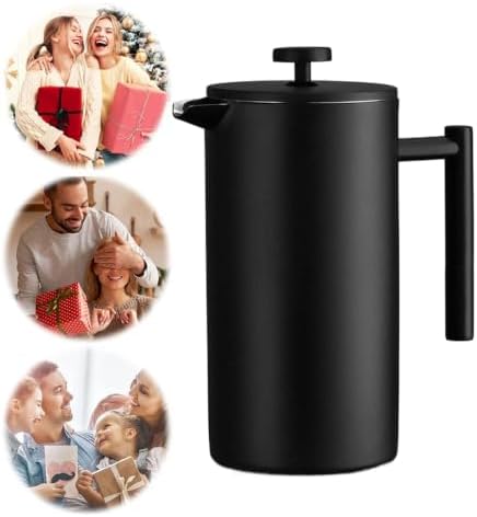 Stainless Steel Press Coffee Maker Double Walled Teaware with Triple Filtration for Home and Cafe Use - 3
