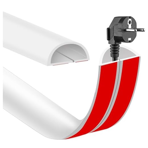 Cbierta Fexible para Cables, 2M Canales de Cable Semicirculares, 29 * 14mm Tapa Cables Pared, Canaleta Cables Pared Adhesivo, Blanco Esconder Cables Pared