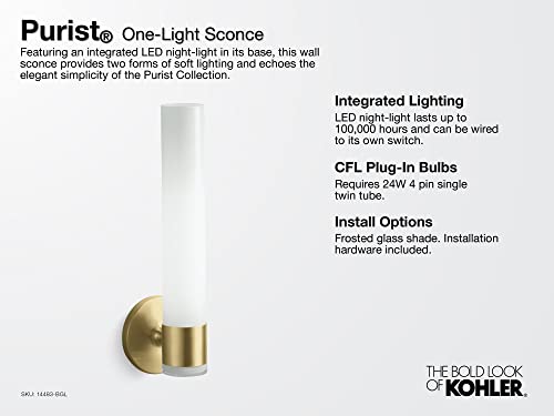 Image of Kohler 32375-SC01-AFL Purist 17 in. One-Light Sconce, French Gold