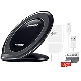 Samsung Qi Certified Fast Charge Wireless Stand Charger with Fast Wall Charger & 32GB Micro SD EVO Plus (Non Retail Packing)