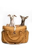 Noah & Paw Dog Car Seat Carrier, Small Dog Car Seat for Small Medium Pets with Harness Clip, 4X Safety Feature, Booster Travel Bed, Washable, Orthopedic Foam Wrapped with Plush, Vegan Leather