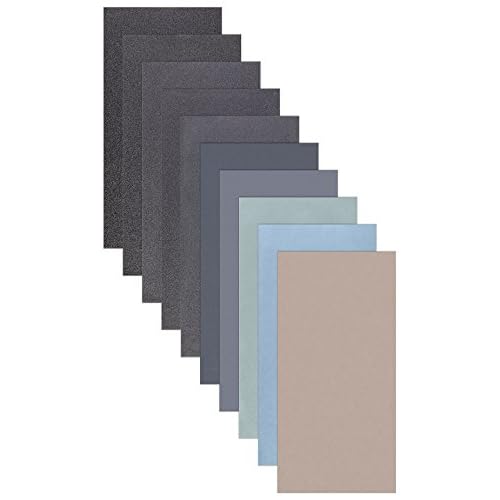 10 Blatt Schleifpapier Sortiment 210 x 110 mm P5000 P3000 P2000 P1000 P800 Nass und Trocken Sandpapier
