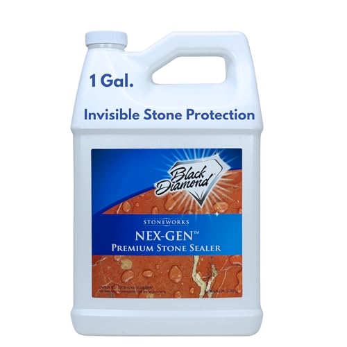 Black Diamond Stoneworks NEX-GEN Natural Stone Penetrating Sealer: Long-Lasting Protection Interior and Exterior ; Granite, Marble, Travertine, Limestone, Grout, Tile, Brick, Slate Floors (1-Gallon)