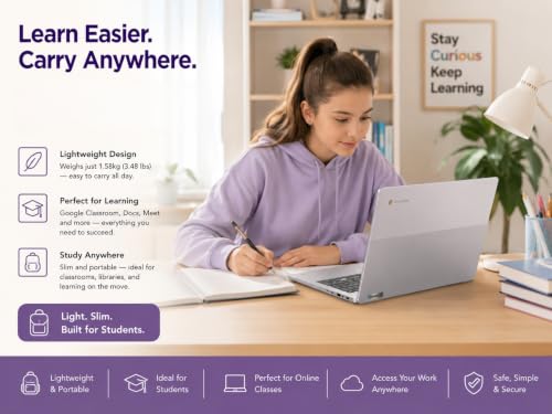 Image of Lenovo IdeaPad 3i Chromebook Laptop, 15.6 inch FHD Display, Intel Celeron N4500, 4GB RAM, 64GB Storage, ChromeOS, Numeric Keypad, Long Battery Life, Wi-Fi 6 & Bluetooth, for Learning & Everyday Use