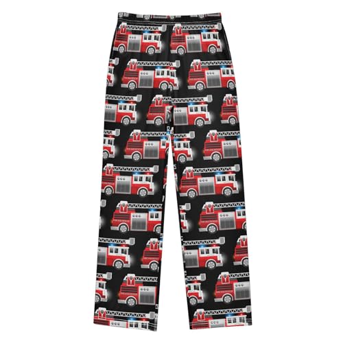Boys' Pants Red Fire Rescue Truck Long Bottoms Jogger Pants Elastic Waist Trousers with Pockets S-XL