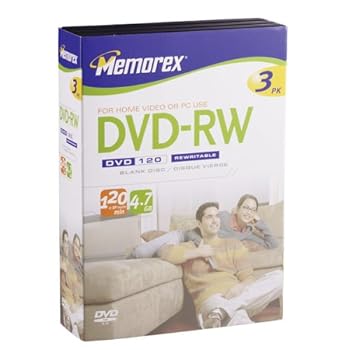 Electronics Memorex DVD-RW 120 Video 3 Pack Book