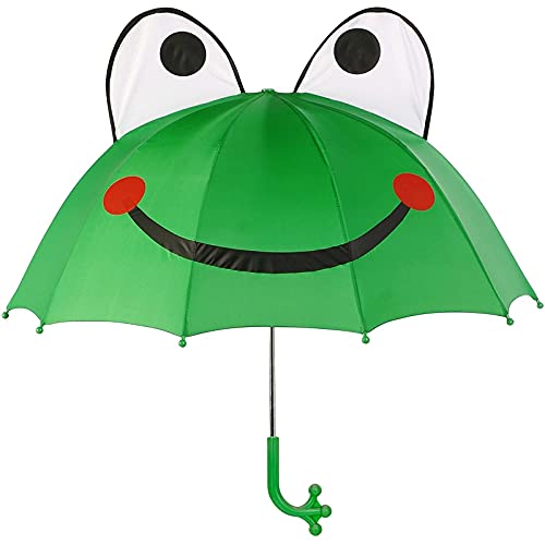 Qarunt Parapluie de Grenouille pour Enfants, Vert, Une Taille Unique pour Les toutpetits et Les Gros Enfants, Un Parapluie léger en Nylon en Nylon en Nylon Cover
