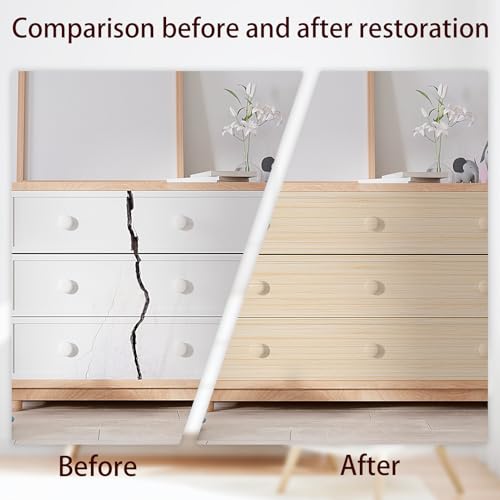 Image of 1 Roll 4 Inch X 32 ft Wood Grain Tape,Wood Contact Paper Self Adhesive Repair Patch for Furniture, Tables, Chairs, Windows, Floors, Home Decor, Handicraft DIY (White)