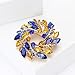 Fashionable Rhinestone Wreath Brooch for Women Ukrainian Blue and Yellow Wheat Ear Brooch Dress Suit Pin Accessories Party Banquet Gift