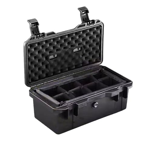 Portable hardware household multifunctional car electrician repair drill plastic storage box, tool organisers, 16 inch black, yellow, green(Size:Black 16 inch+Velcro Partition)