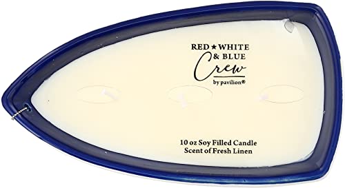 Pavilion Gift Company - Beach Life- Triple Wick 10 oz 100% Soy Wax Candle Scent: Fresh Linen with Silver Detail Accents - Image 4
