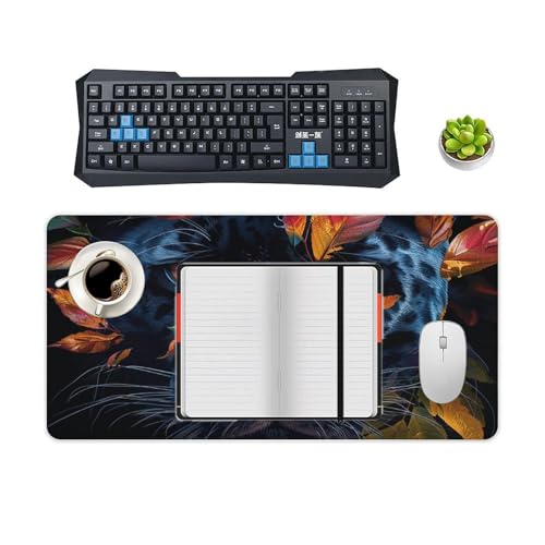 Desk Pad Protector 24x12 Inch Extended Leaves and Panther miniatura 4