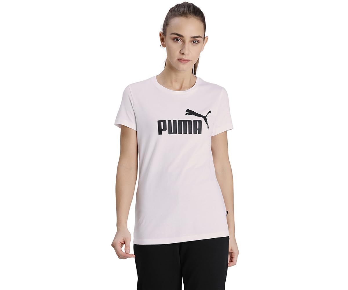 Women's Essentials Logo T-Shirt | 100% Cotton Regular Fit T-Shirt for Women | Ribbed Crew Neck | Iconic PUMA Logo | Ideal for Workouts, Casual Outings & Everyday Wear-picture-12