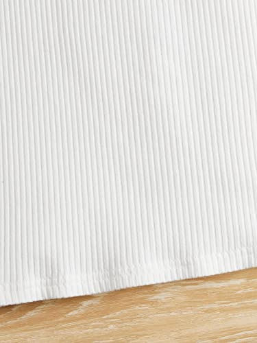 WDIRARA Toddler Girl's Mock Neck Puff Short Sleeve Ribbed Knit Bodycon Pencil Dress4