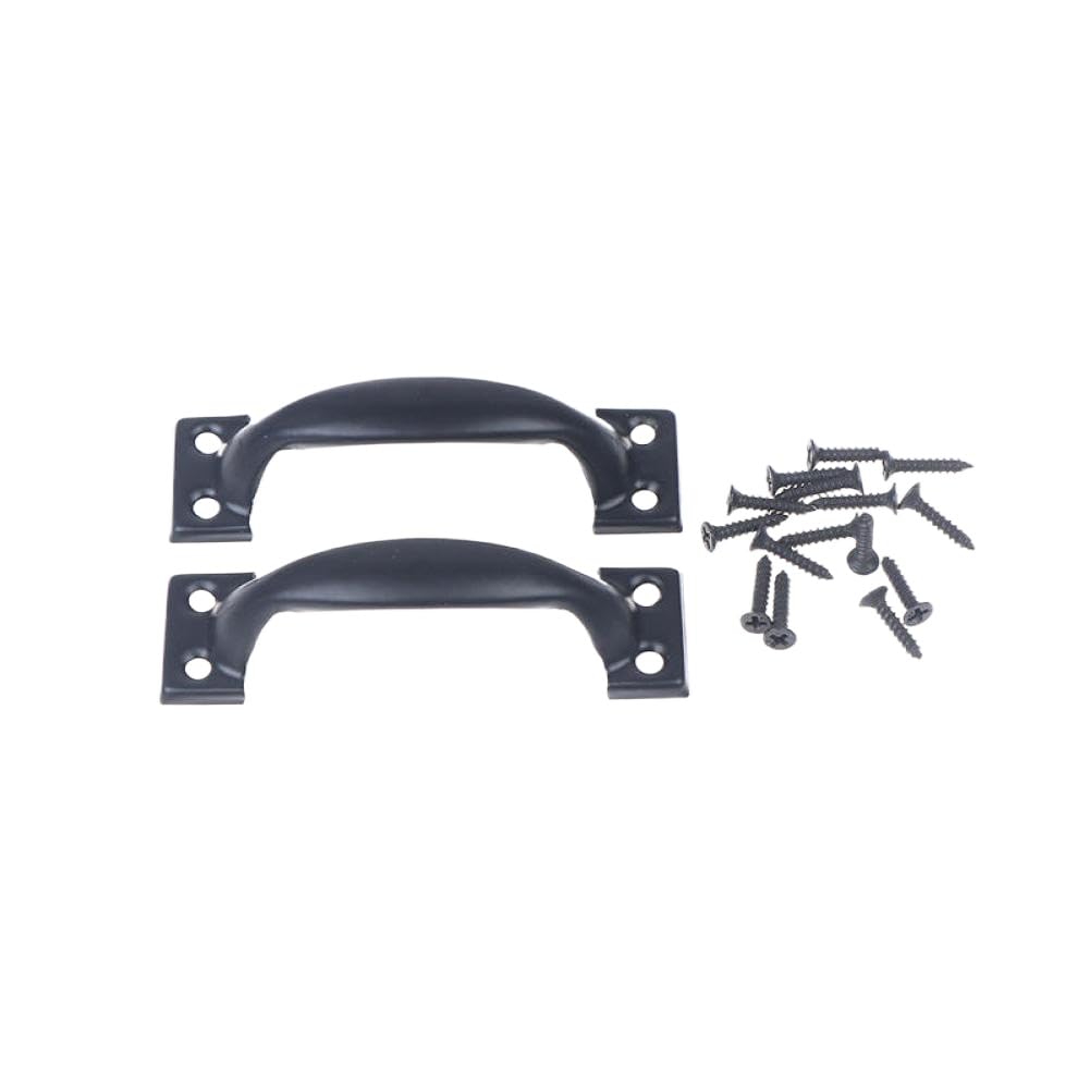 EHXqaXZcf 2Pcs Multi Scene Iron Door Pull Handle with 8Pcs Screws Compatible with Sliding Barn Gate Garage Shed Window(3Inch)