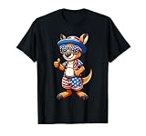 Kangaroo USA Flag Australia Day Australian Born Adult Kids T-Shirt