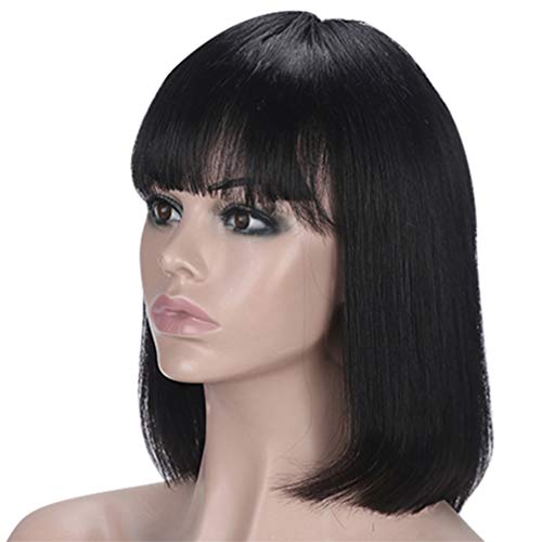 Perruque courte bob lace front synthétique pour masquer la perte de cheveux