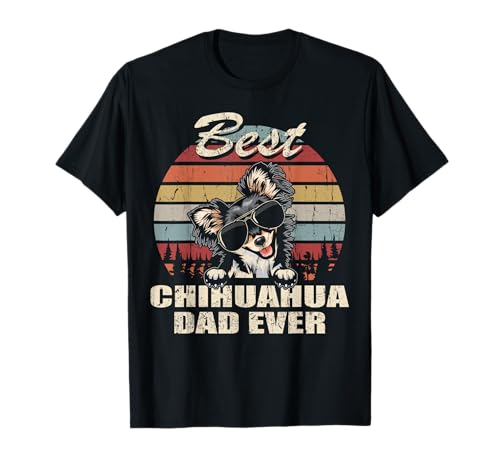 Best Chihuahua Dad Ever Father's Day Cool Dog Vintage Retro T-Shirt