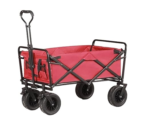 HOMEty - Carrito de playa plegable con 4 ruedas, carrito de jardín duradero para acampar al aire libre, fácil transporte para cargas pesadas, perfecto para uso en la playa y el jardín.