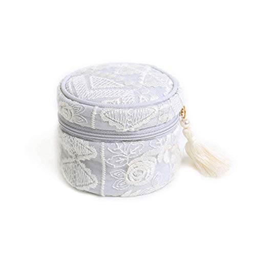 Boîte à bijoux de bureau en dentelle brodée artisanale