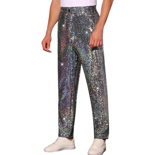 Pantalon de survêtement pour homme paillettes fête festival droit