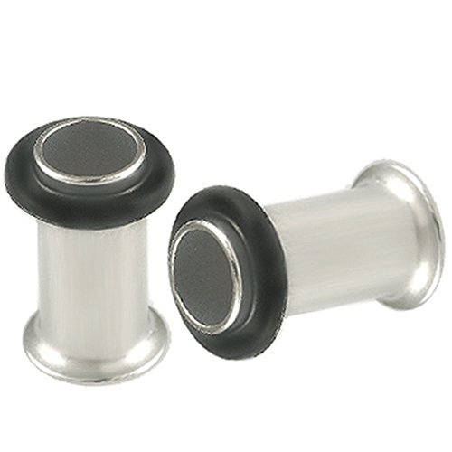 Single Flared Flesh Tunnel Plug Edelstahl Piercing Ohr Tube Set 5mm 4g BAOD