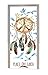 A.Monamour Stickers Muraux 3D Dreamcatcher Ethnique Aquarelle avec Plumes Oiseaux Bleus Signe De Paix Paix sur La Terre Vinyle Chambre Porte Stickers Papier Peint Peintures Murales Porte Autocollants