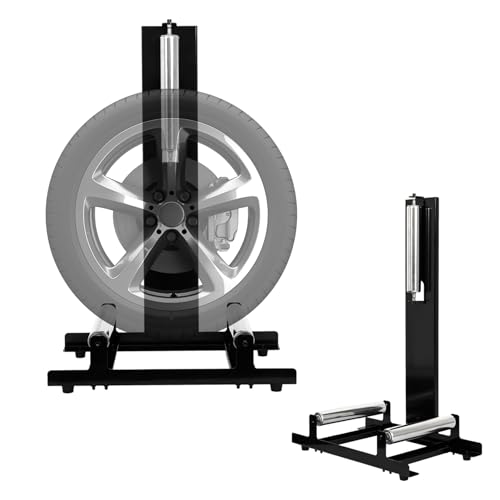 biosp Rolling Wheel Detailing Stand Heavy Duty Polishes Wheel Cleaning Stand for Ceramic Coating Applying Tire Shine & Car Wheel Wash fo Auto Repair Shop Garage