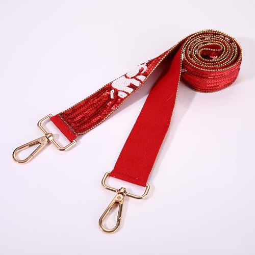 Image of Baseball Purse Strap Replacement Game Day Beaded Purse Strap for Stadium Approved Clear Bag Crossbody Bag Straps