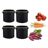 Material de protección del medio ambiente: Esta bolsa de siembra de verduras está hecha de tela no tejida gruesa y transpirable, no tóxica y biodegradable, resistente y duradera, no hay necesidad de preocuparse por que la maceta se agriete o rompa.