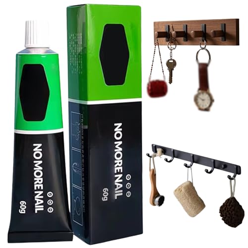 Glue de plástico, pegamento adhesivo, 60 g con todo propósito, impermeable y sin perforación para metal, plástico, madera, acrílico, vidrio, piedra, adhesivo
