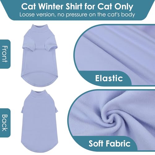 Pull à col roulé pour chat Sphynx en polaire bleue taille S AOFITEE