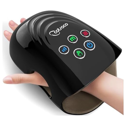 cotsoco Masajeadores de Manos Eléctricos, Masajeador de Manos Inalámbrico, Masajeador con Compresión y Calentamiento, el Mejor Regalo para Familiares y Amigos, Negro.