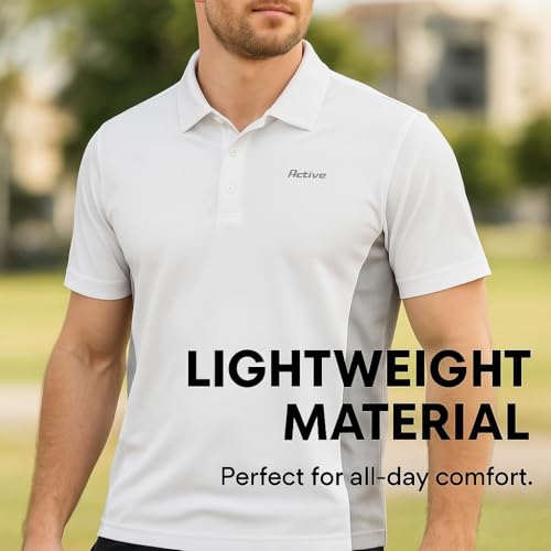 Image of Raves Mens Performance Collared Polo Shirt | Quick Dry, Lightweight, Breathable Sports & Everyday Wear Polo | Athletic Fit