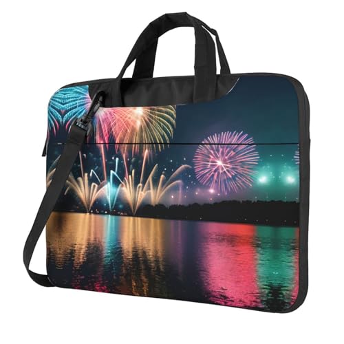 Housse ordinateur portable 15.6 pouces feux d'artifice sacoche PC 13 14