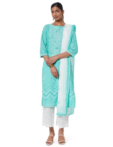 Image of BIBA Women Biba Women Voile Straight Suit Set