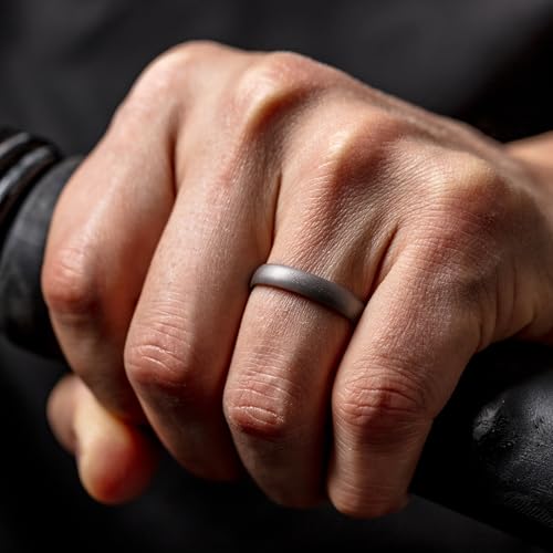 Image of ThunderFit Silicone Rings for Him and Her, Rubber Engagement Bands Unisex - 1 /4 /5 /7 /8 Variety Multipack