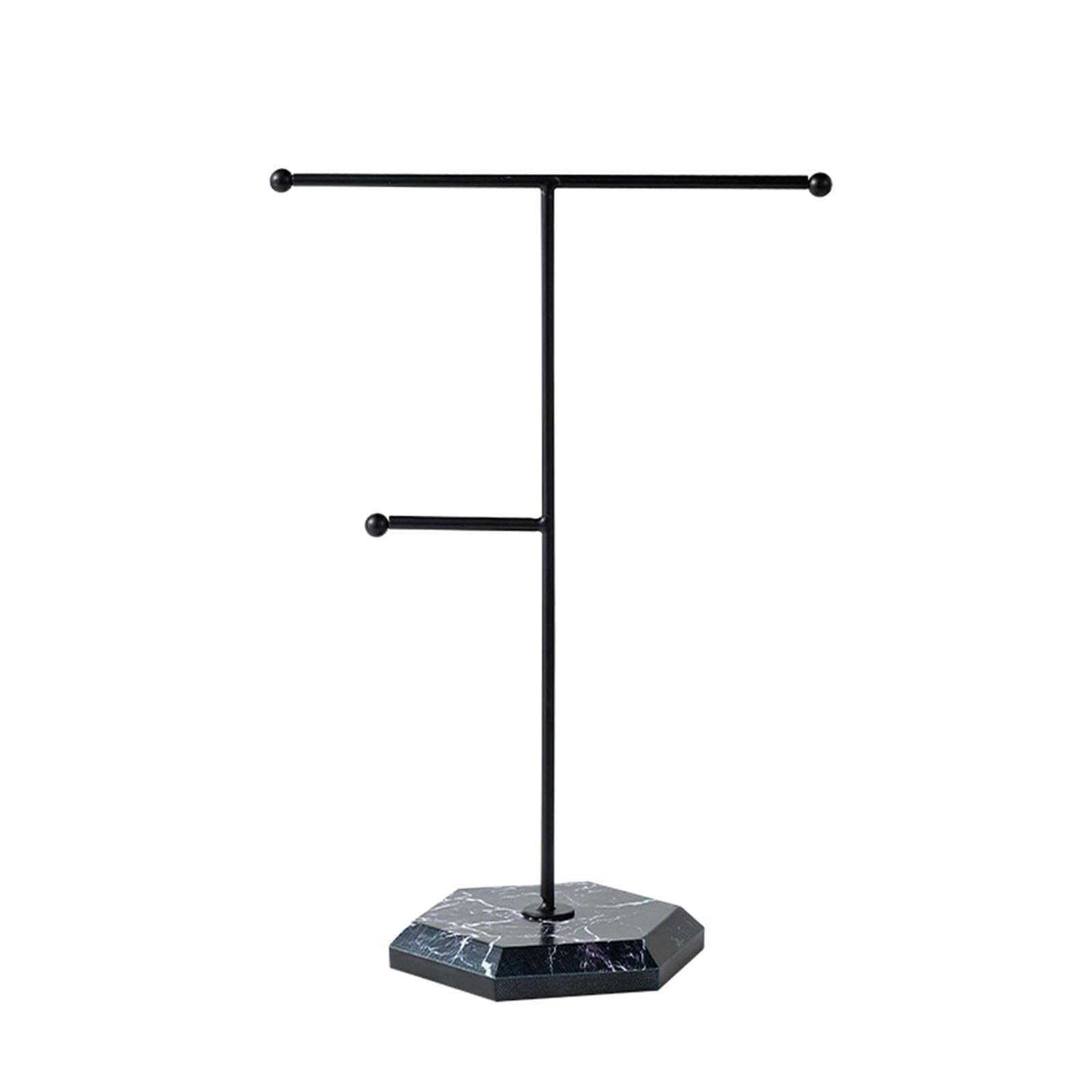 AZHKJKZH Jewelry Display Stand Jewelry Holder Organizer Metal Display Rack Necklace Hanger Storage(Black)