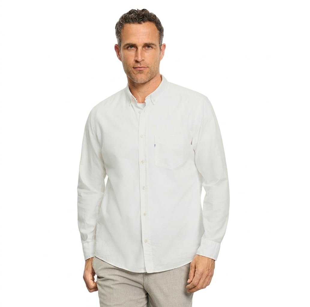 OLYMP Camisa informal para hombre de manga larga 406474, Oxfort,059 Casual 22, cuello abotonado