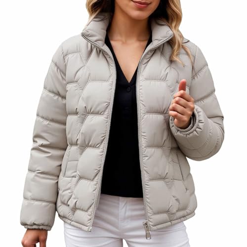 Chaqueta acolchada corta para invierno: abrigo ligero con cremallera y aislamiento de guata