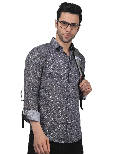 Image of TryBuy Luxe Edition Men's Linen Casual Printed Full Sleeves Shirt