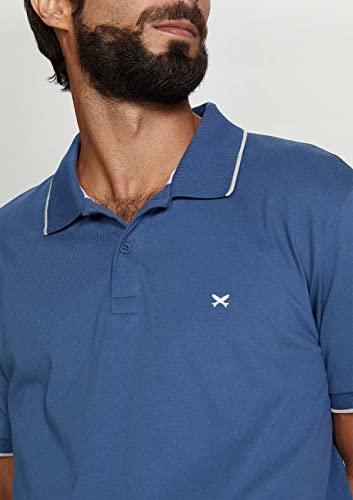 Camisa Polo Básica Masculina Em Malha De Algodão Com Bordado