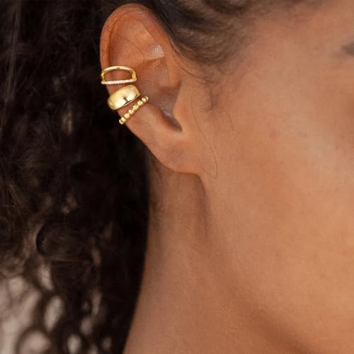 Image of Ear Cuffs Non Piercing 14K Gold Plated Ear Cuff Earrings for Women Trendy Clip on Cartilage Earring Stacks Non Pierced Adjustable Fake Earrings Set Jewelry Christmas Gift 2026 Stocking Stuffers