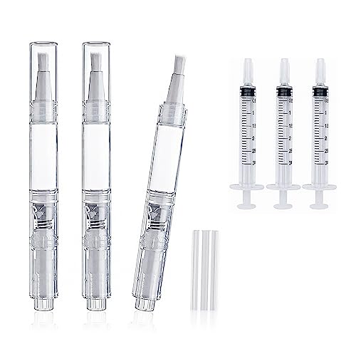SHCHME 6 PCS Touch Up Pen Refillable Pens for Touch Up 3ml Transparent Tube with Burshes for Drywall Furniture Repairs