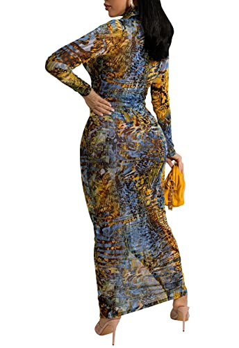 Women's Sheer Mesh Long Sleeve Bodycon Midi Dress Club Night Out Dresses Beach Cover Up Dress2
