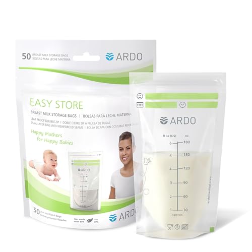 Ardo EASY STORE Muttermilchbeutel 25 Stk. - vorsterilisiert und auslaufsicher - BPA-frei - Muttermilch sicher aufbewahren und einfrieren - Beutel für Muttermilch mit Schweizer Qualitätsversprechen